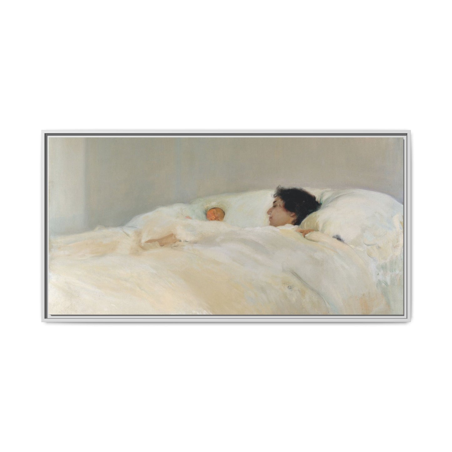 Mother by Joaquin Sorolla y Bastida Framed Matte Canvas Wall Art Print