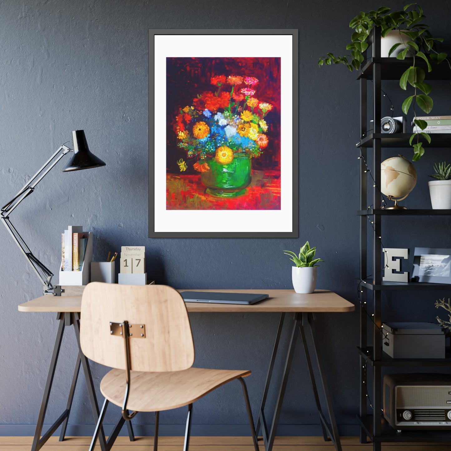 Framed Floral Poster — Colorful Bouquet Art Print