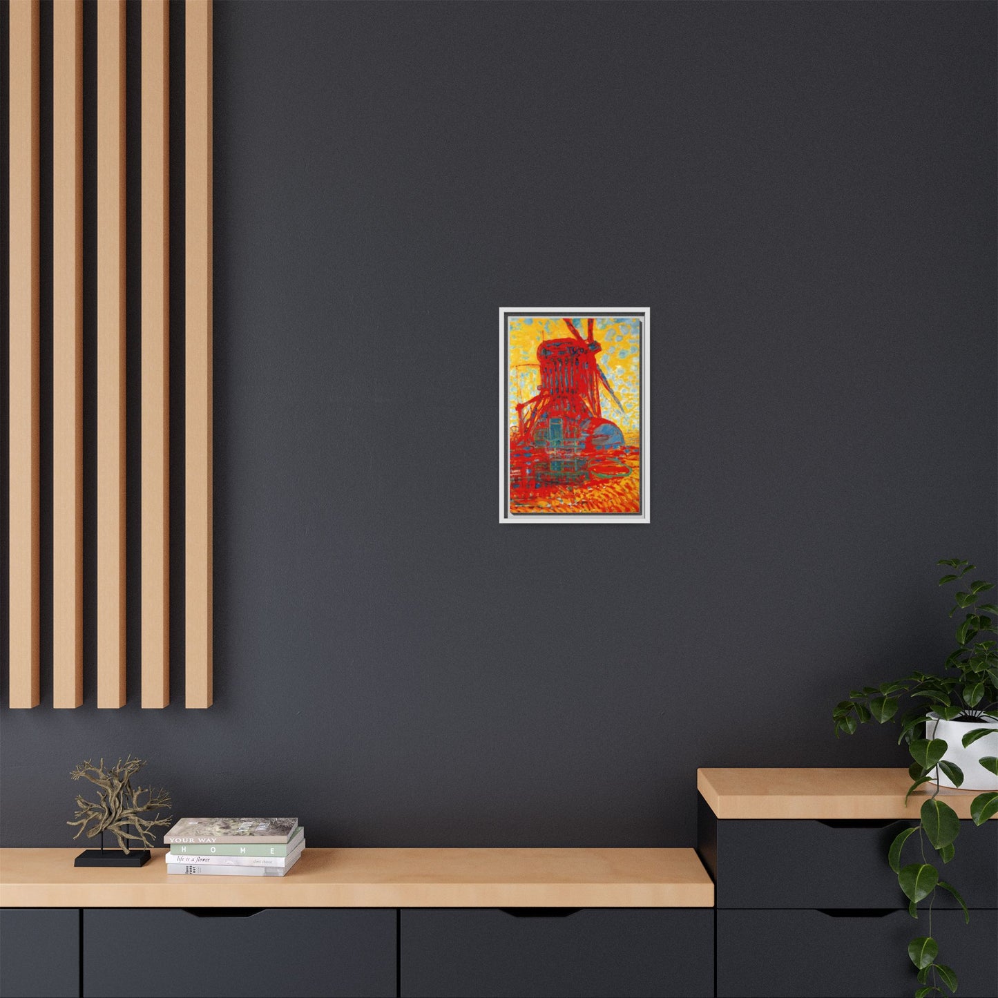 Mill by Sunlight by Piet Mondrian Matte Framed Canvas Wall Art Print