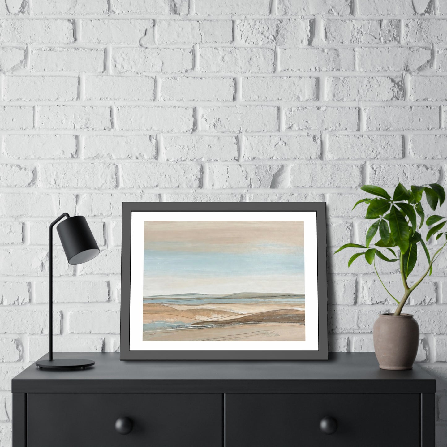 Coastal Pastel Landscape Framed Poster