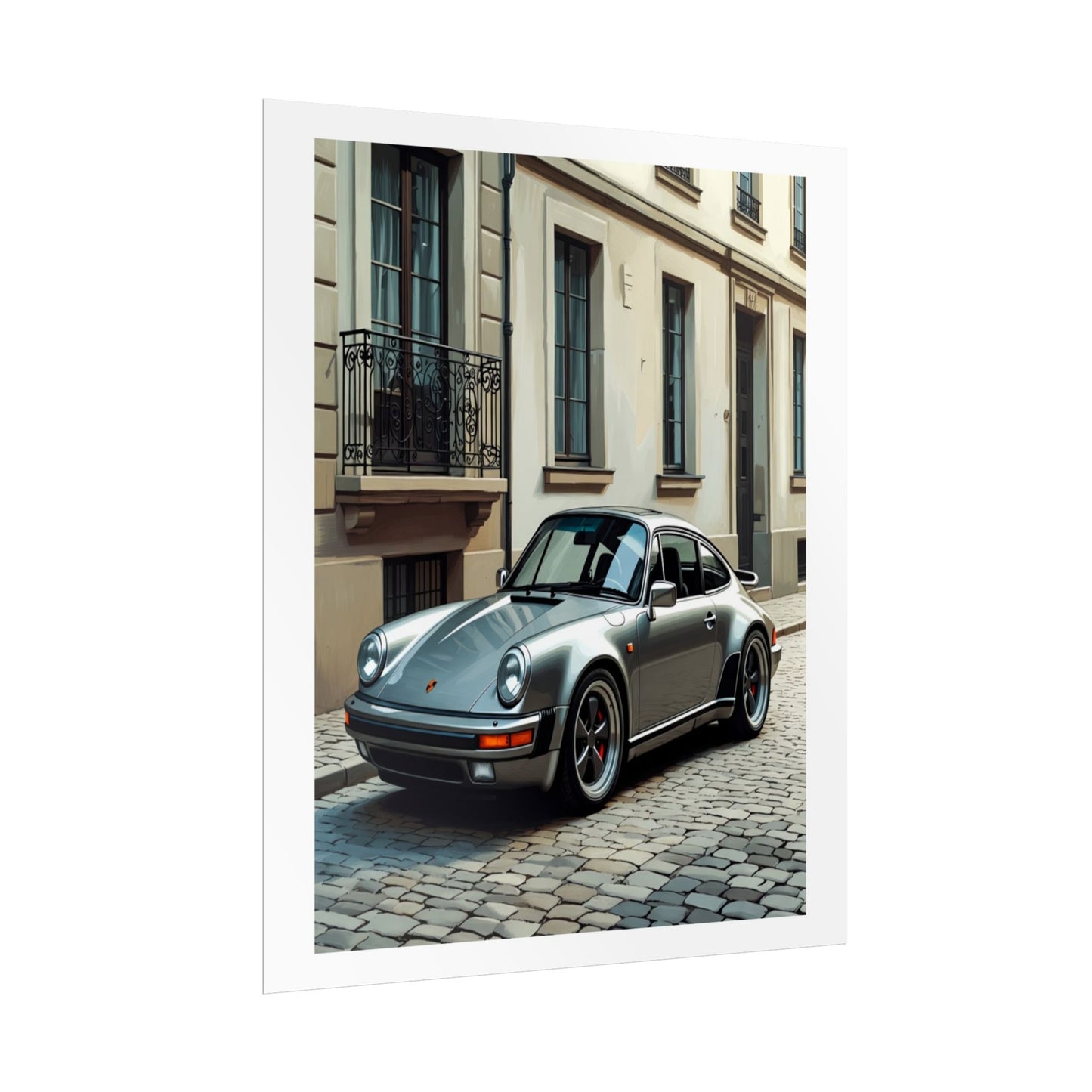 Classic Porsche 911 Rolled Poster — Vintage Sports Car Street Photography Print