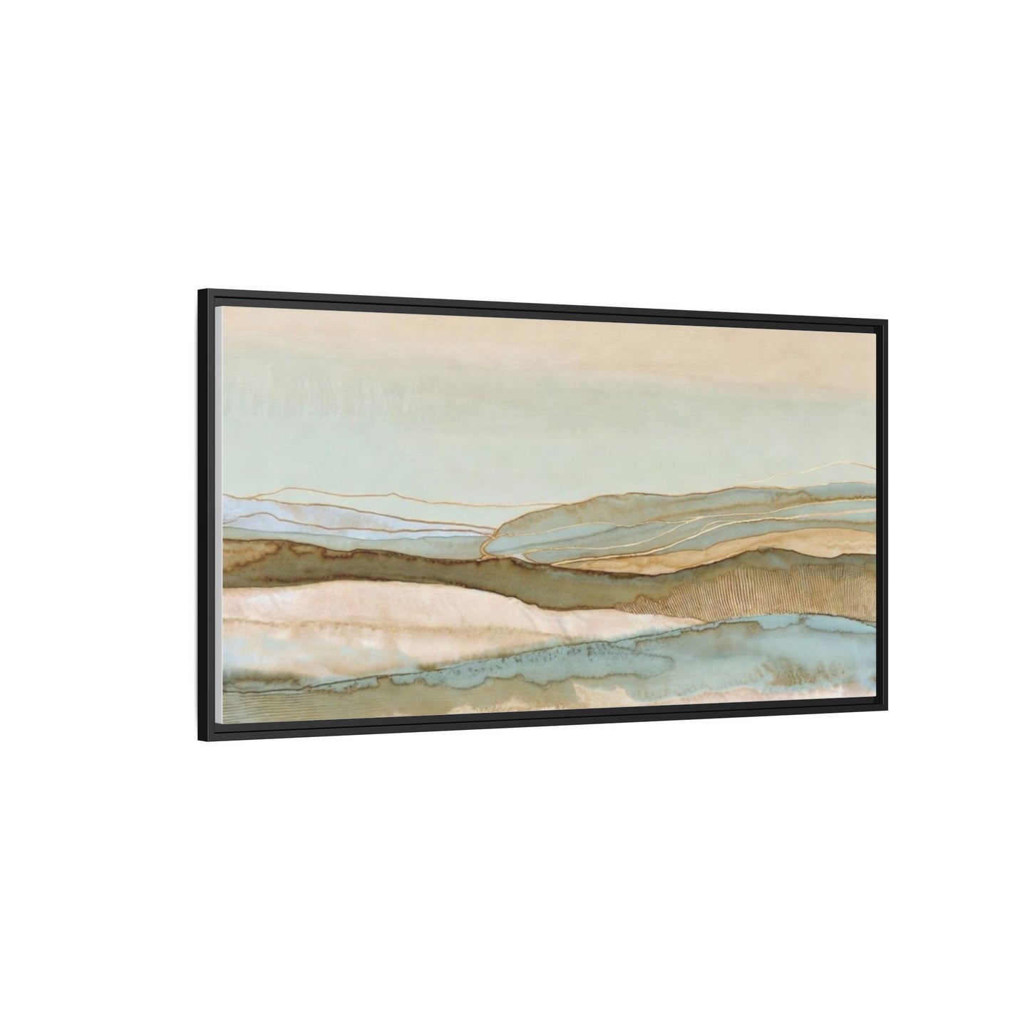 Framed Matte Canvas Coastal Abstract Landscape Wall Art
