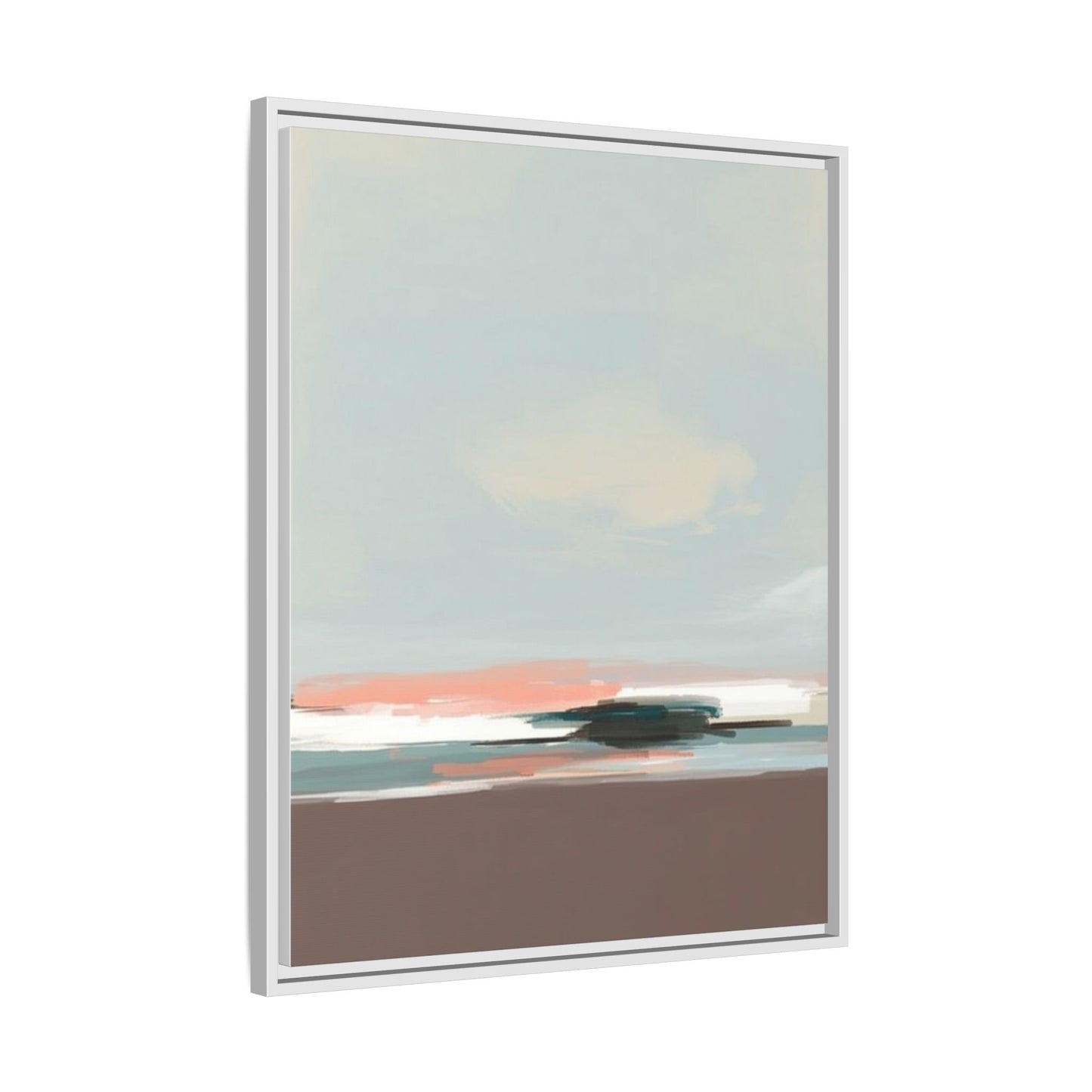 Framed Matte Canvas Print — Soft Coastal Abstract Landscape