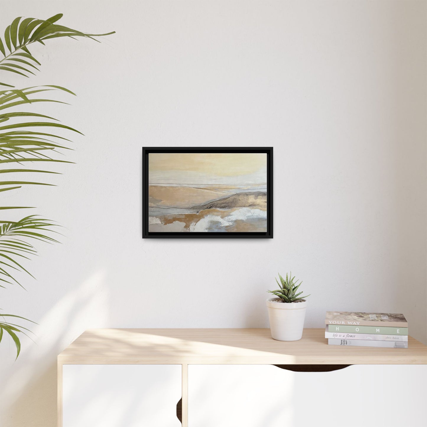 Framed Abstract Coastal Landscape Matte Canvas Wall Art