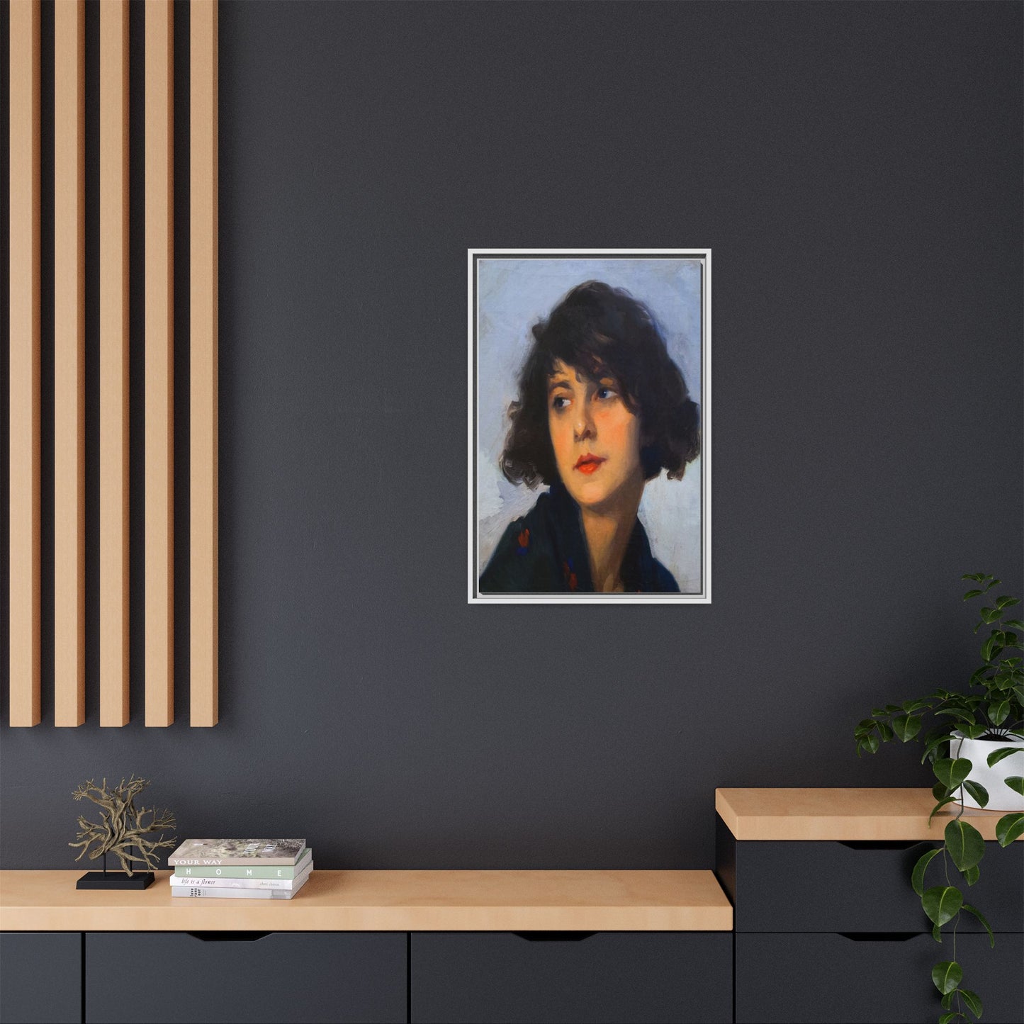 Mulher do chale verde (cropped) by Cyprien Eugene Boulet Framed Matte Canvas Print