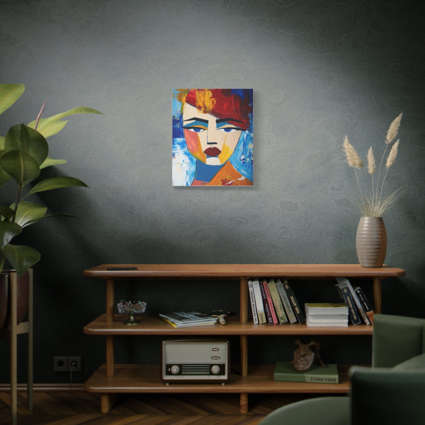 Abstract Colorful Face Matte Canvas Print — Modern Pop Art Portrait