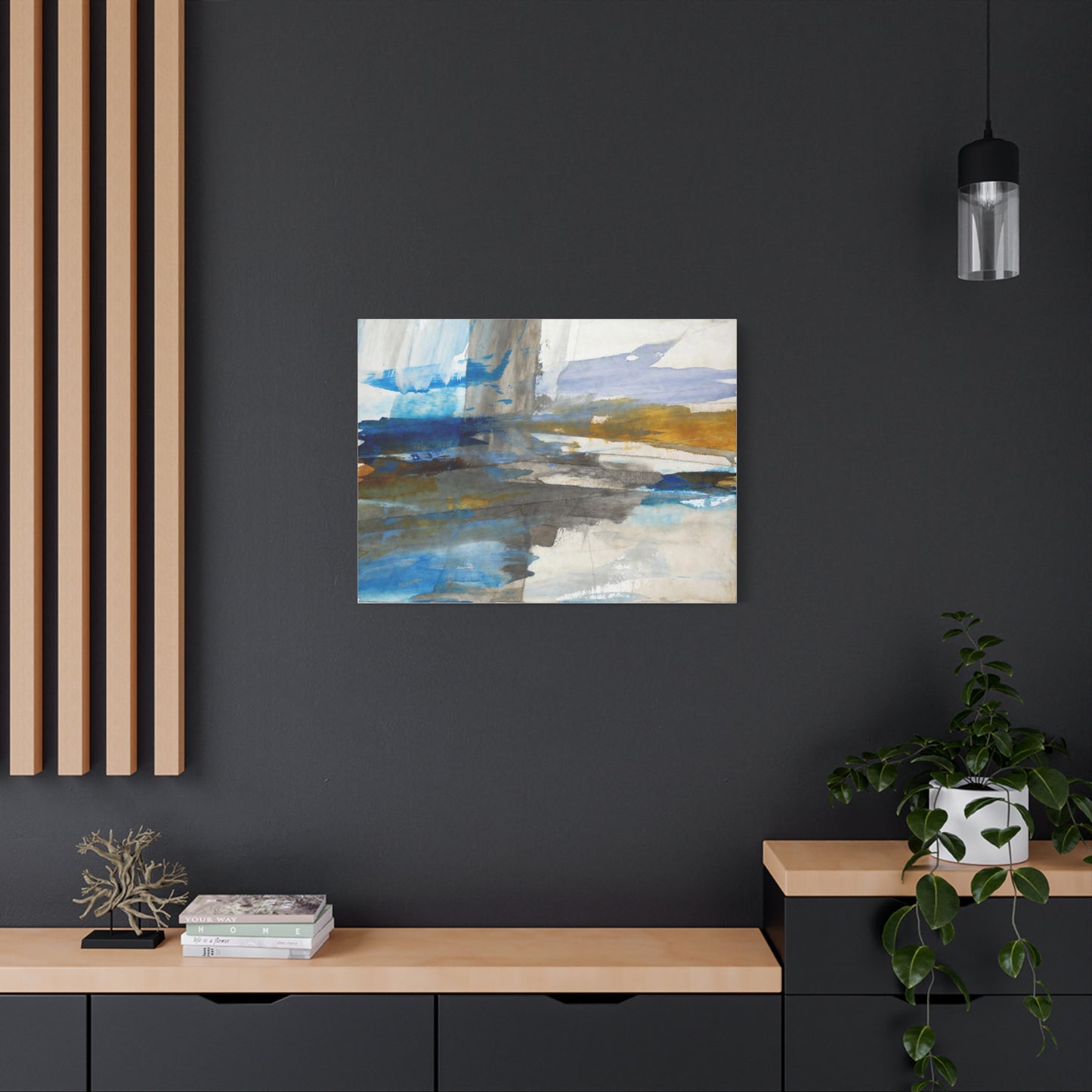 Abstract Coastal Blue Matte Canvas Print — Stretched 1.25" Wall Art