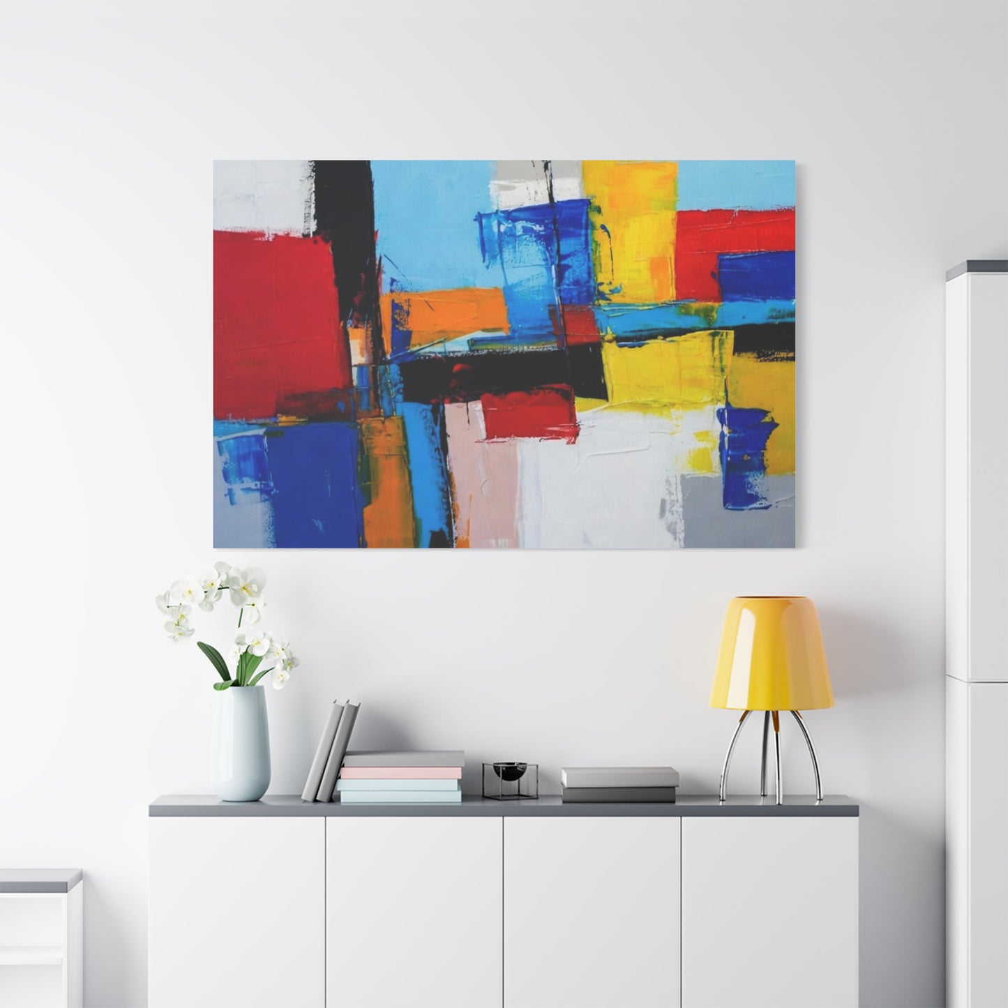 Abstract Color Block Canvas Print — Modern Geometric Wall Art