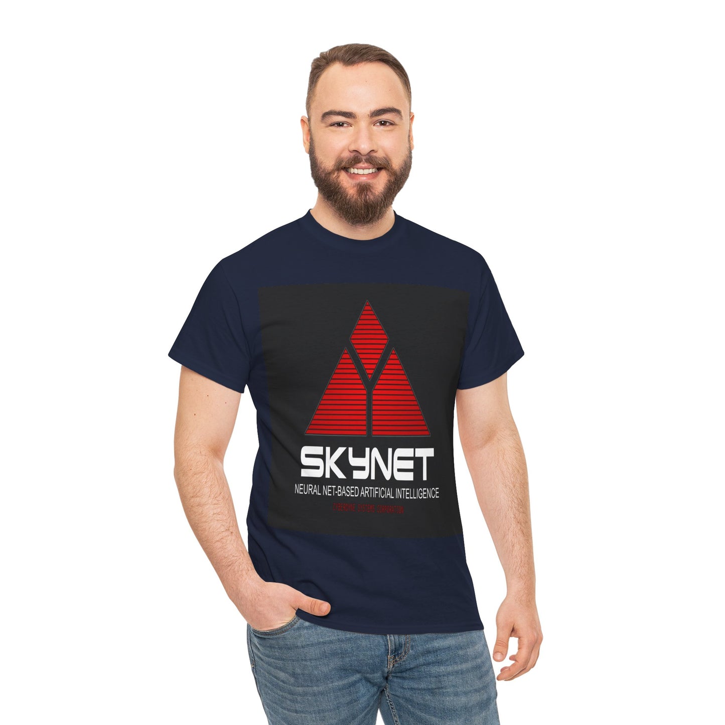 Skynet Logo Tee — Retro Red AI Graphic T-Shirt
