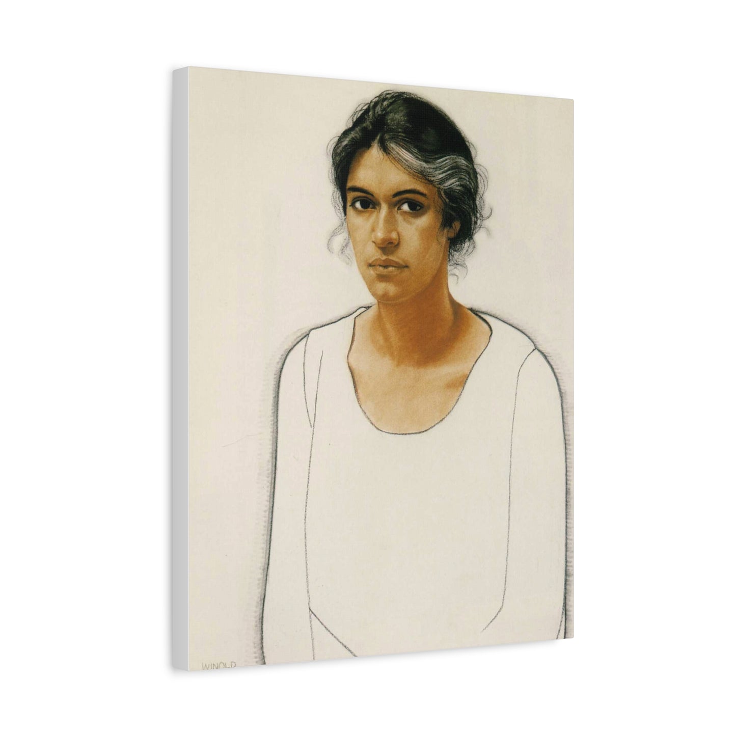Portrait of a Woman by Winold Reiss Canvas Print – Matte Stretched Wall Art