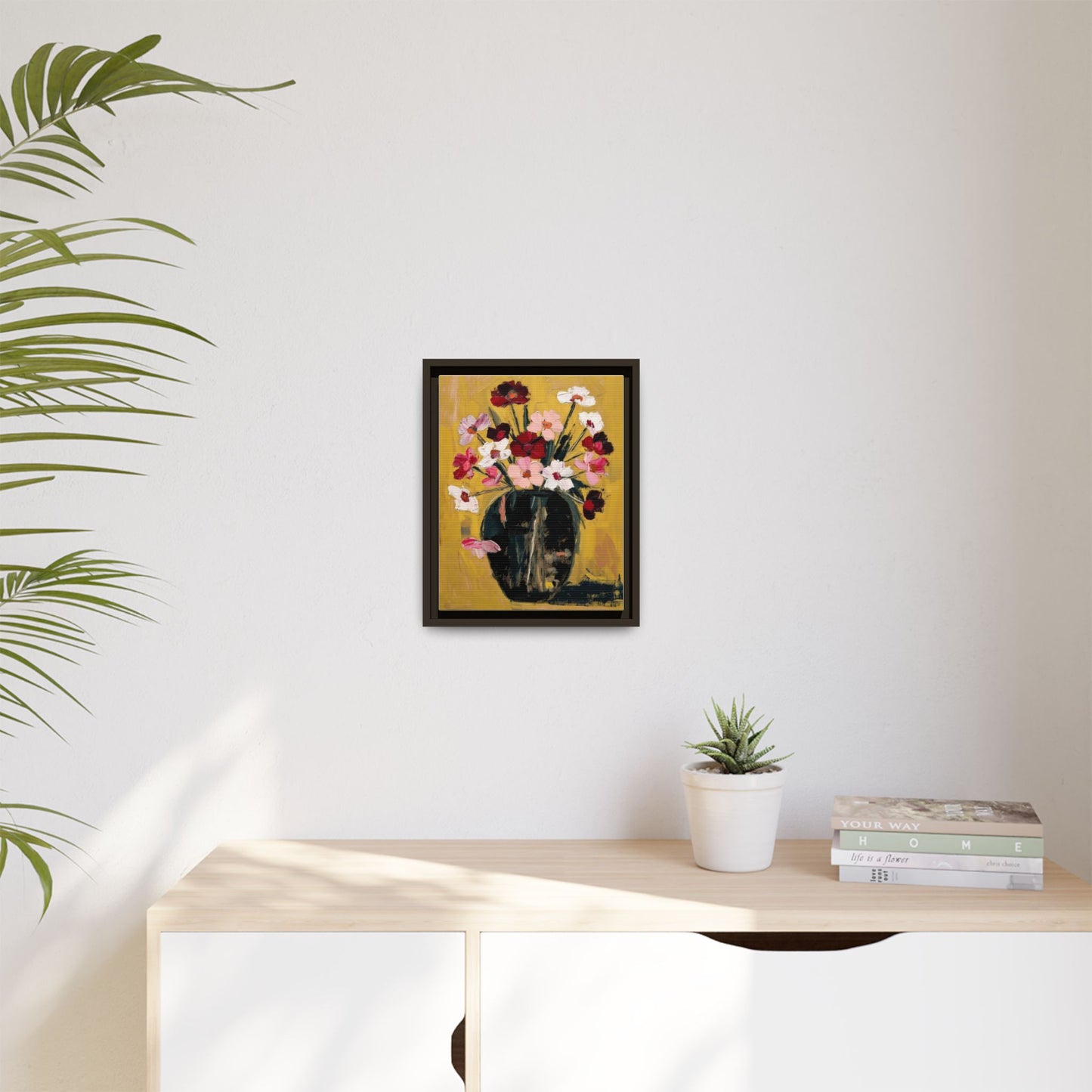 Framed Matte Canvas Floral Still Life Wall Art