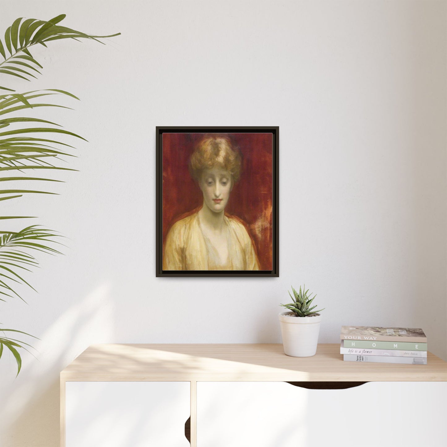 Mrs Williams by Lord Frederic Leighton Framed Matte Canvas Portrait Wall Art Print