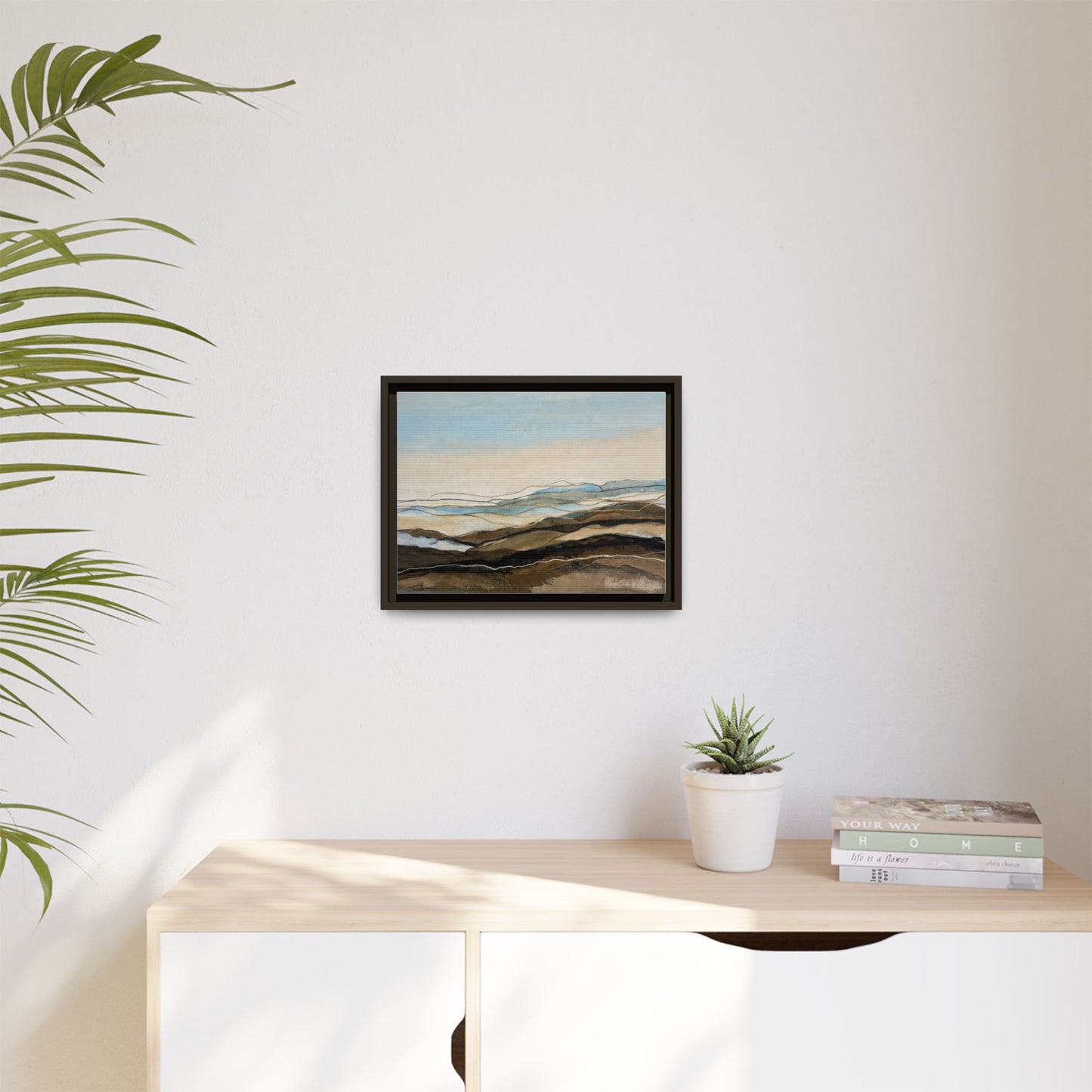 Framed Matte Canvas Print — Abstract Coastal Landscape Wall Art