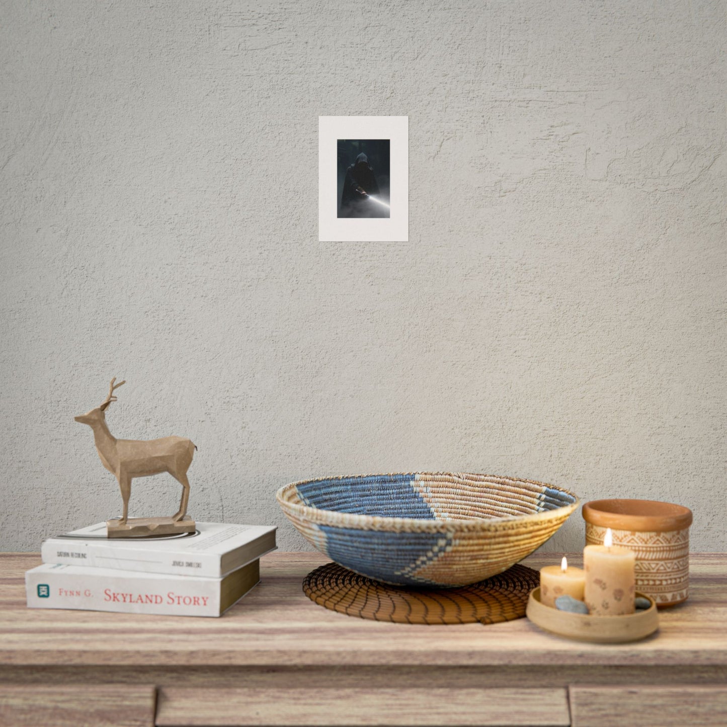 Dark Hooded Warrior Lightsaber Poster — Rolled Sci‑Fi Wall Art