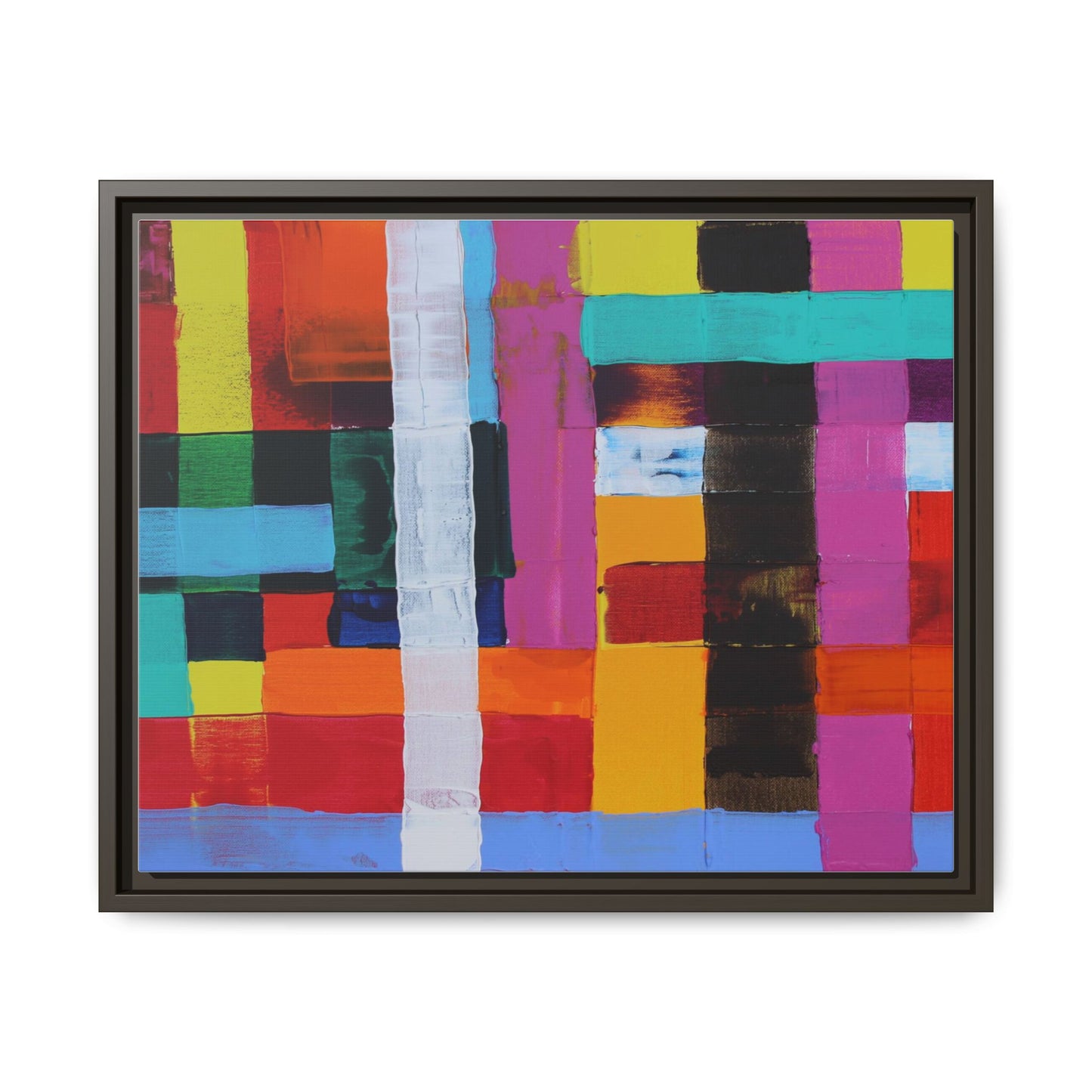 Farbfeld Malerei (Acryl) by Unknown Artist Matte Framed Canvas Wall Art Print