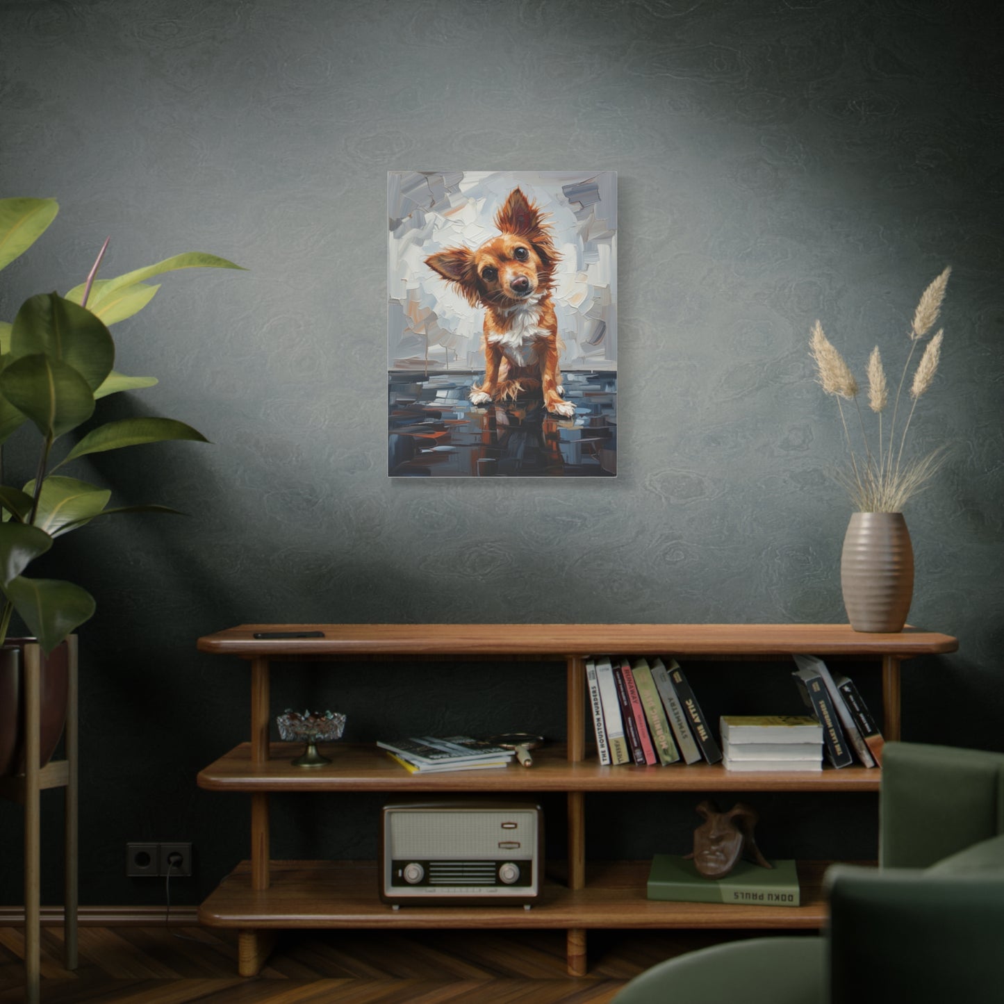 Charming Chihuahua Canvas Print — Whimsical Dog Portrait Wall Art