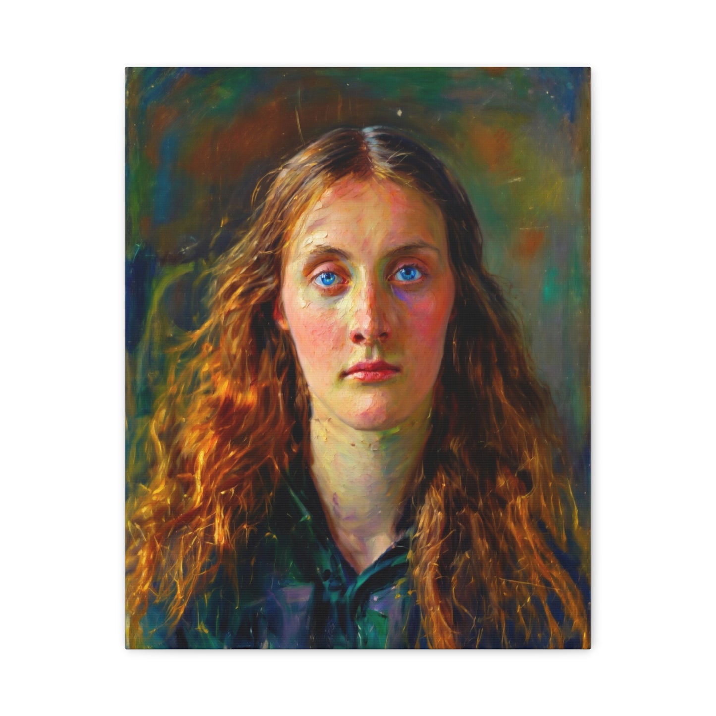 Portrait Canvas Print — Victorian Woman Oil Painting on Stretched Matte Canvas
