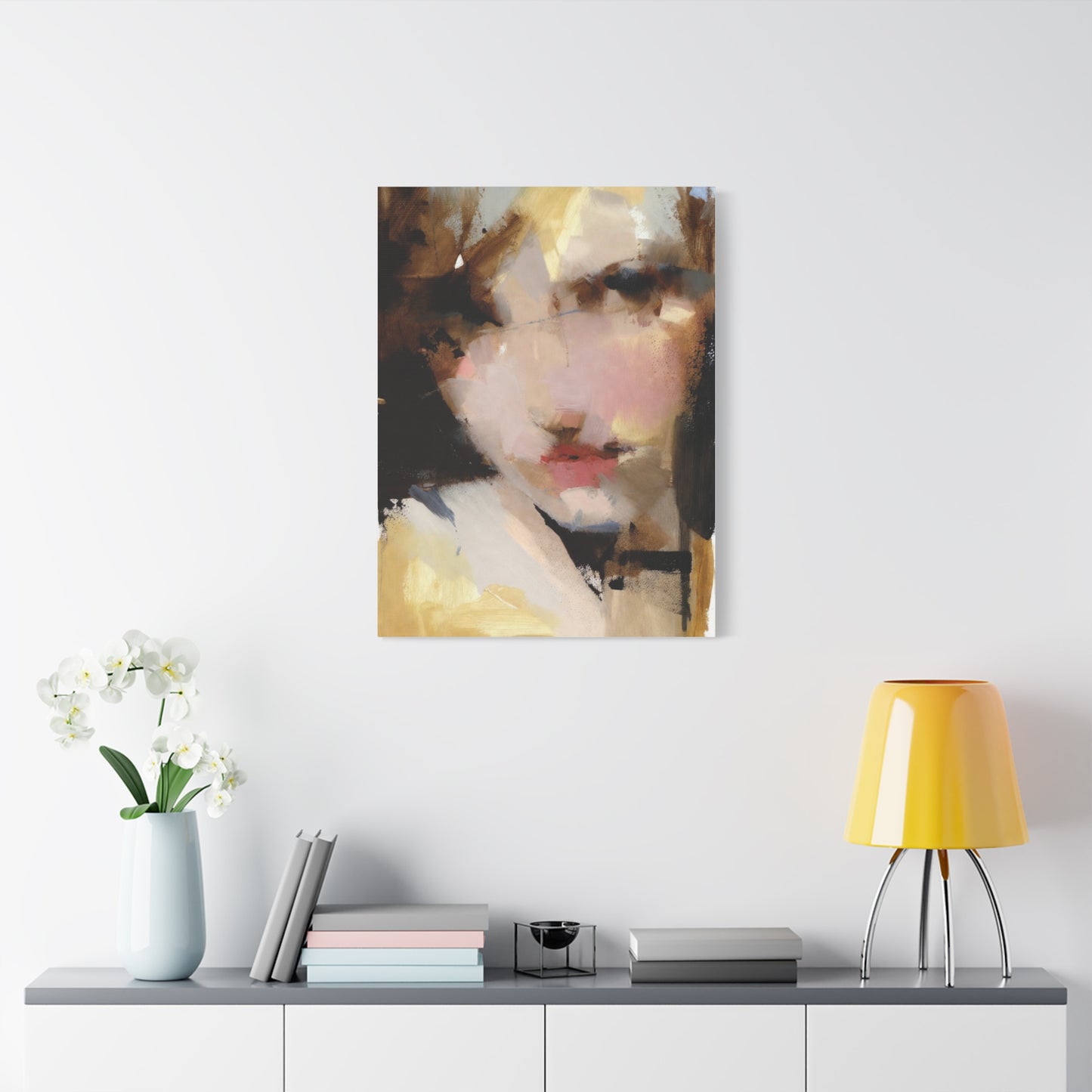 Abstract Portrait Matte Canvas Print — Modern Feminine Wall Art