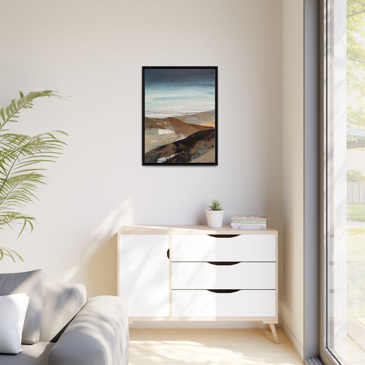 Framed Matte Canvas Art — Serene Abstract Landscape