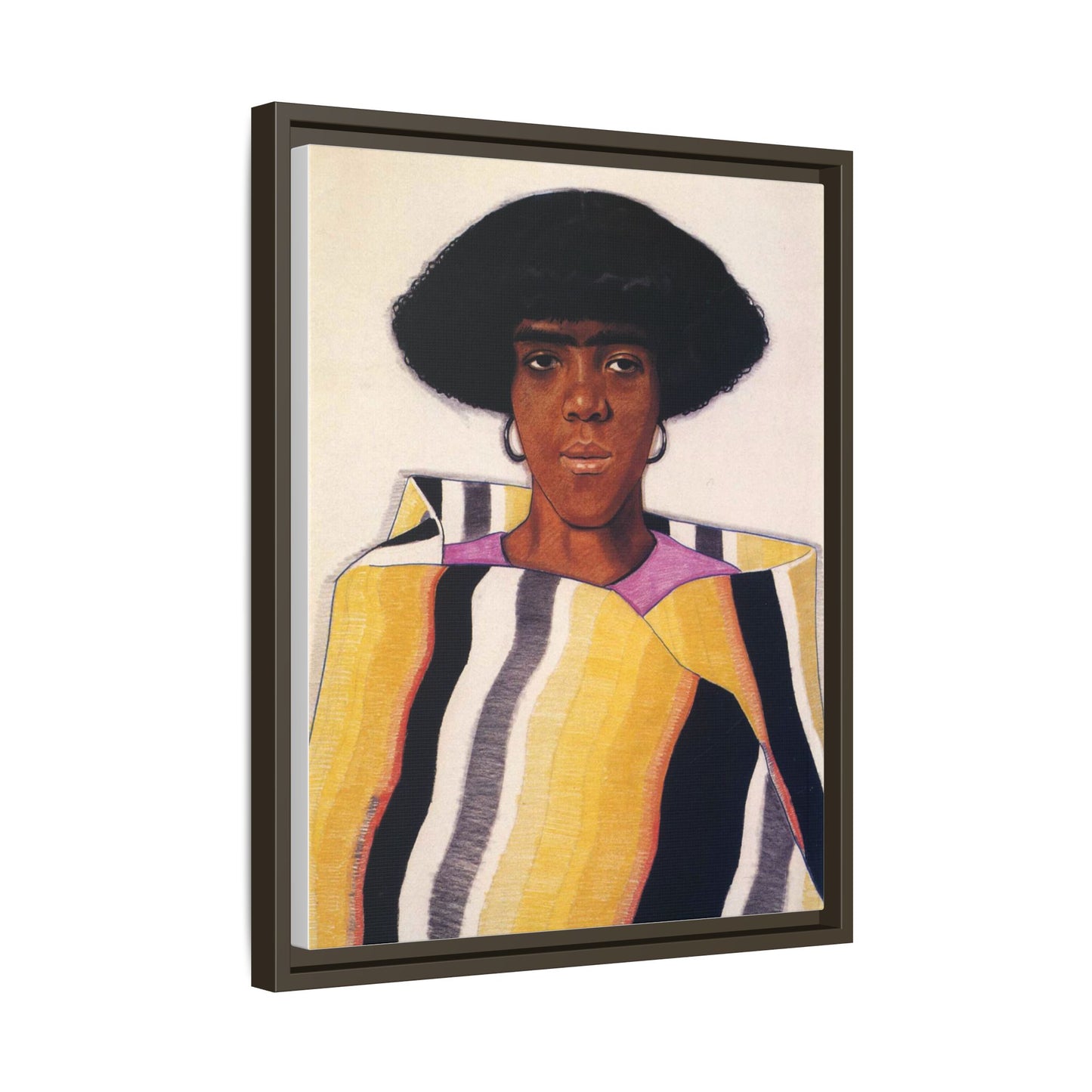 Portrait of an African American Woman by Winold Reiss Framed Matte Canvas Portrait