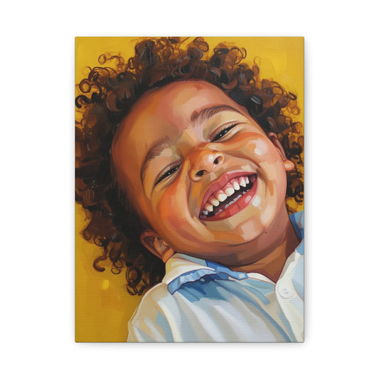 Joyful Child Portrait Canvas - Matte Stretched Wall Art