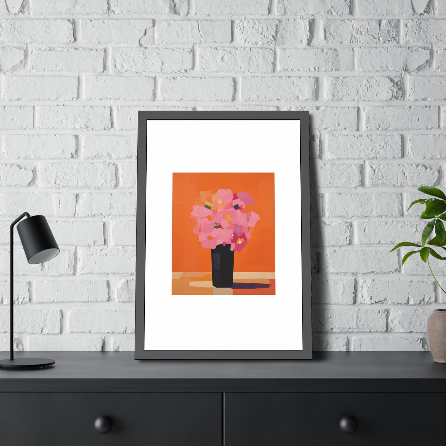 Floral Still Life Framed Poster — Pink Bouquet Art Print