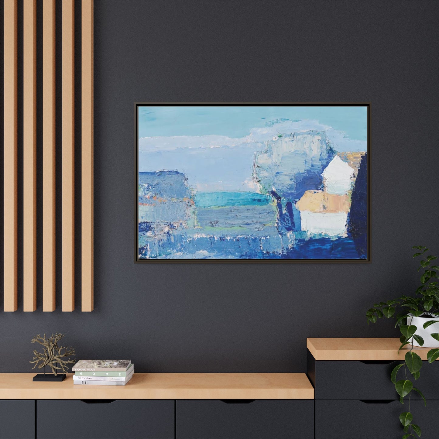 Paysage de Provence by Nicolas de Staël Framed Matte Canvas Seascape Wall Art Print