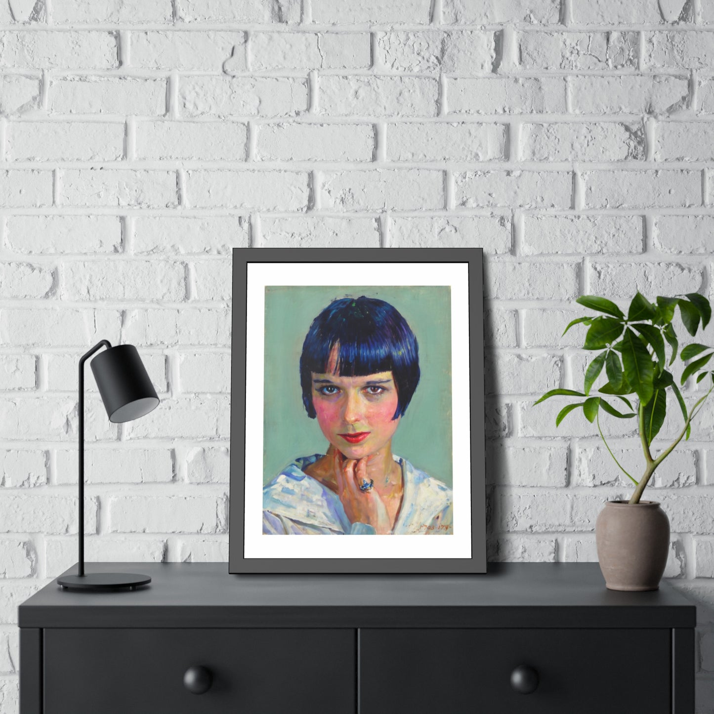 Vintage Portrait Framed Poster — 1920s Flapper Art Print