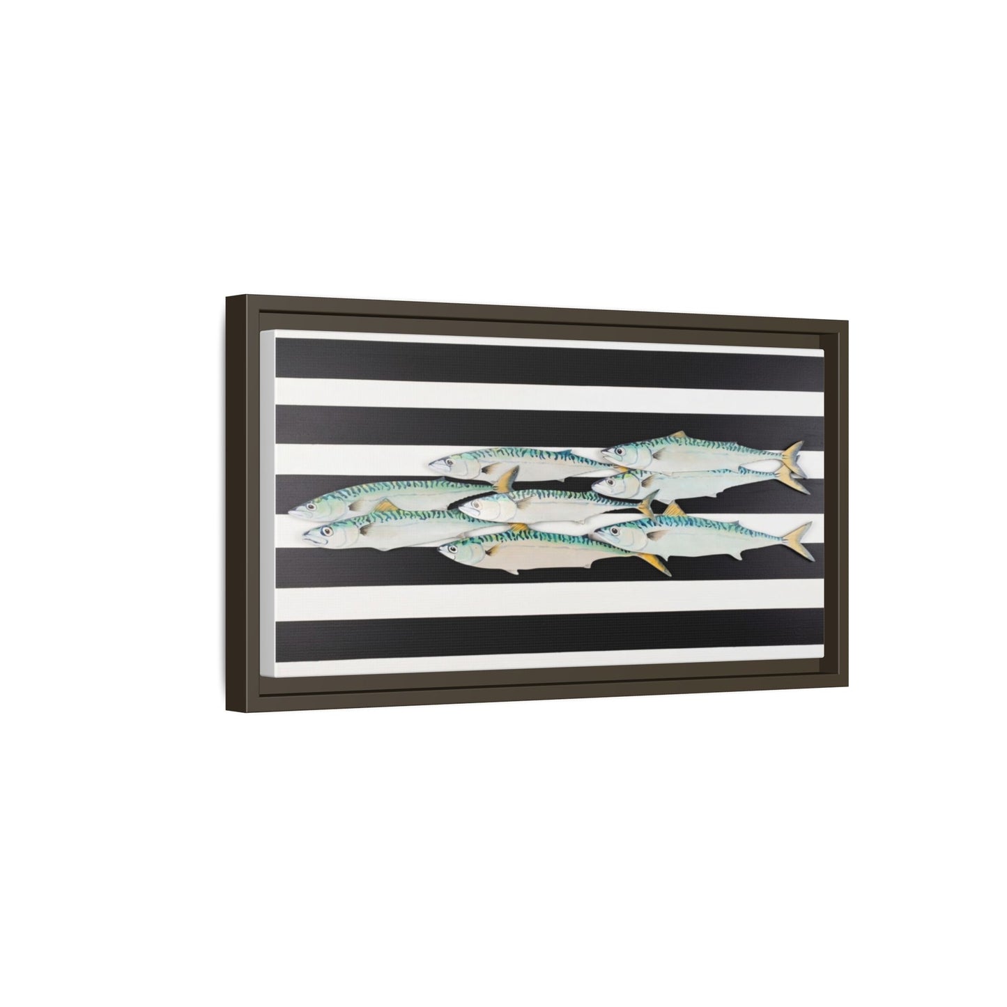 Striped Mackerel Canvas Print — Framed Matte Fish Wall Art