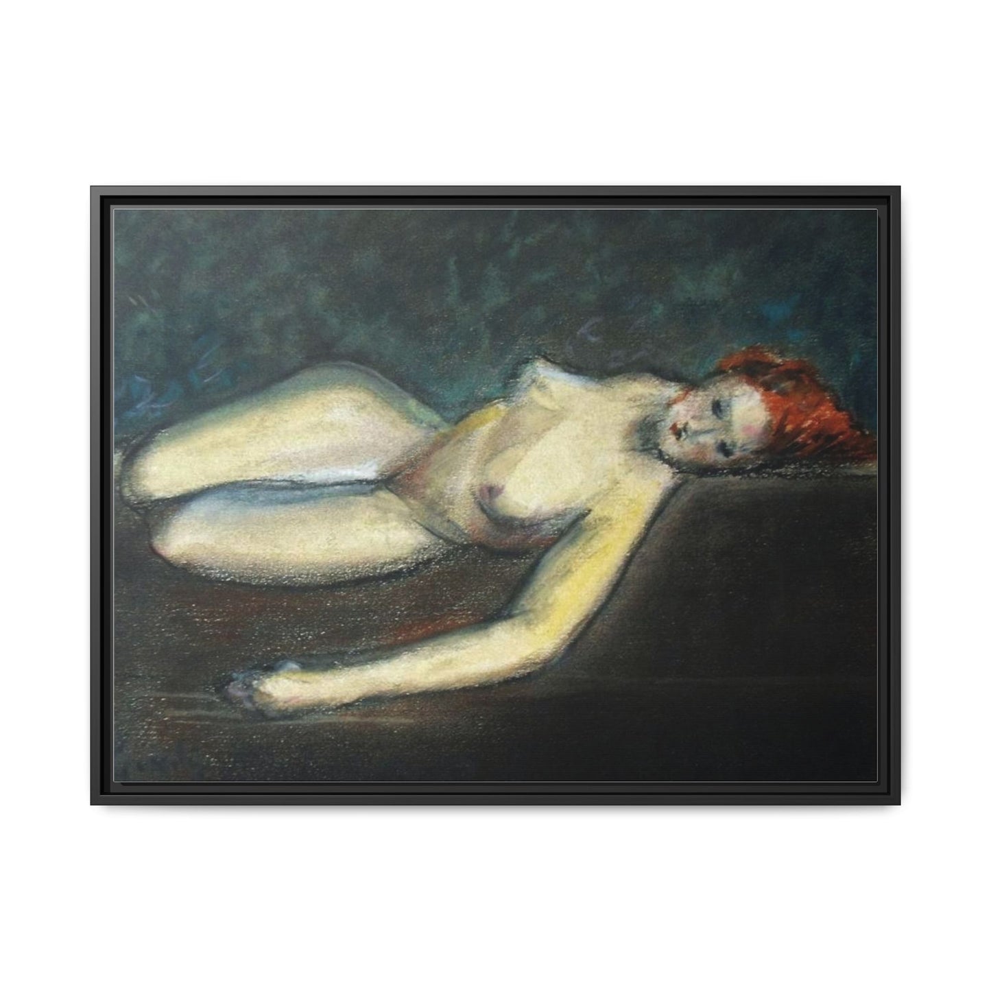 Lying nude by Paul Gosselin Framed Matte Canvas Wall Art Print