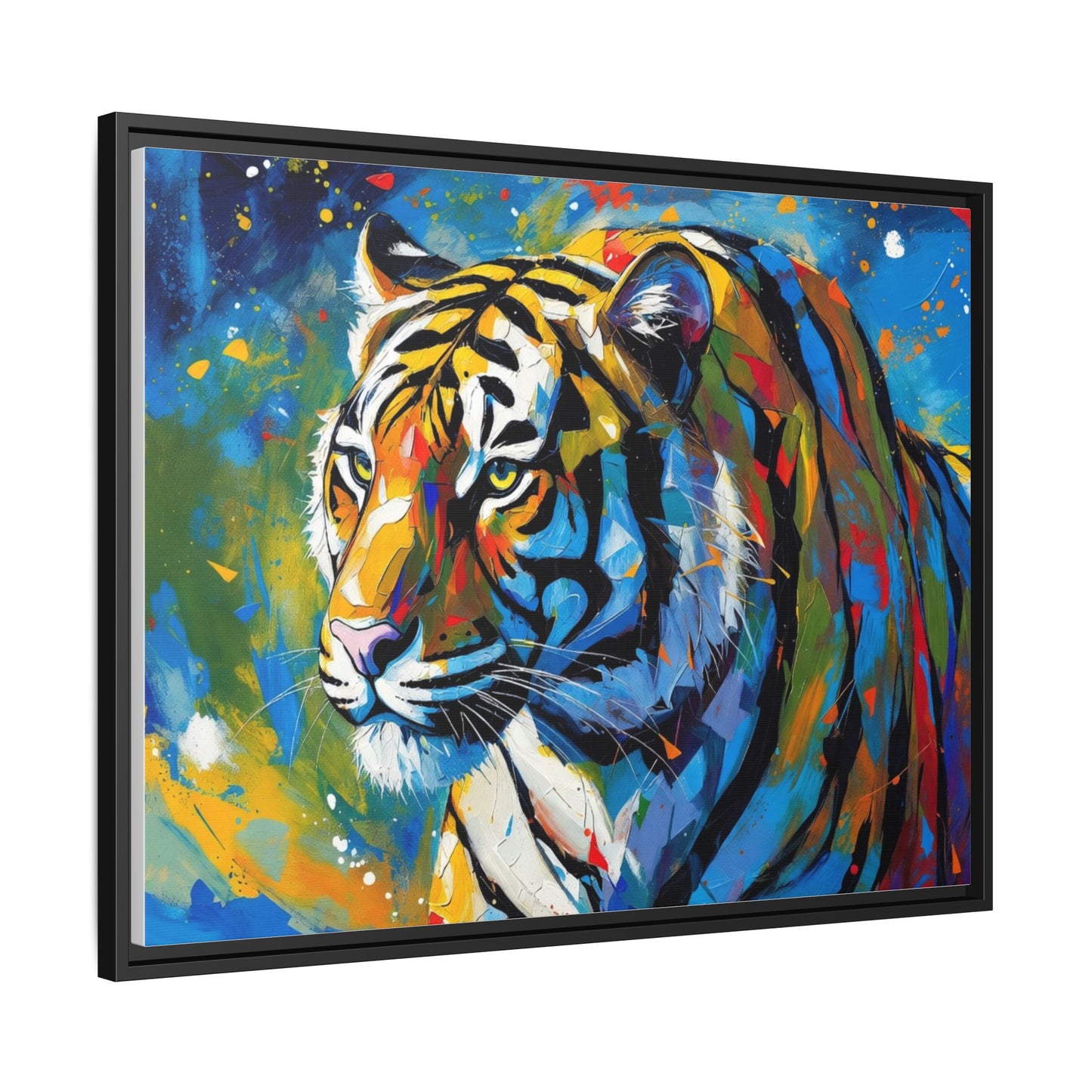 Colorful Tiger Matte Canvas Framed Art — Vibrant Wildlife Wall Decor