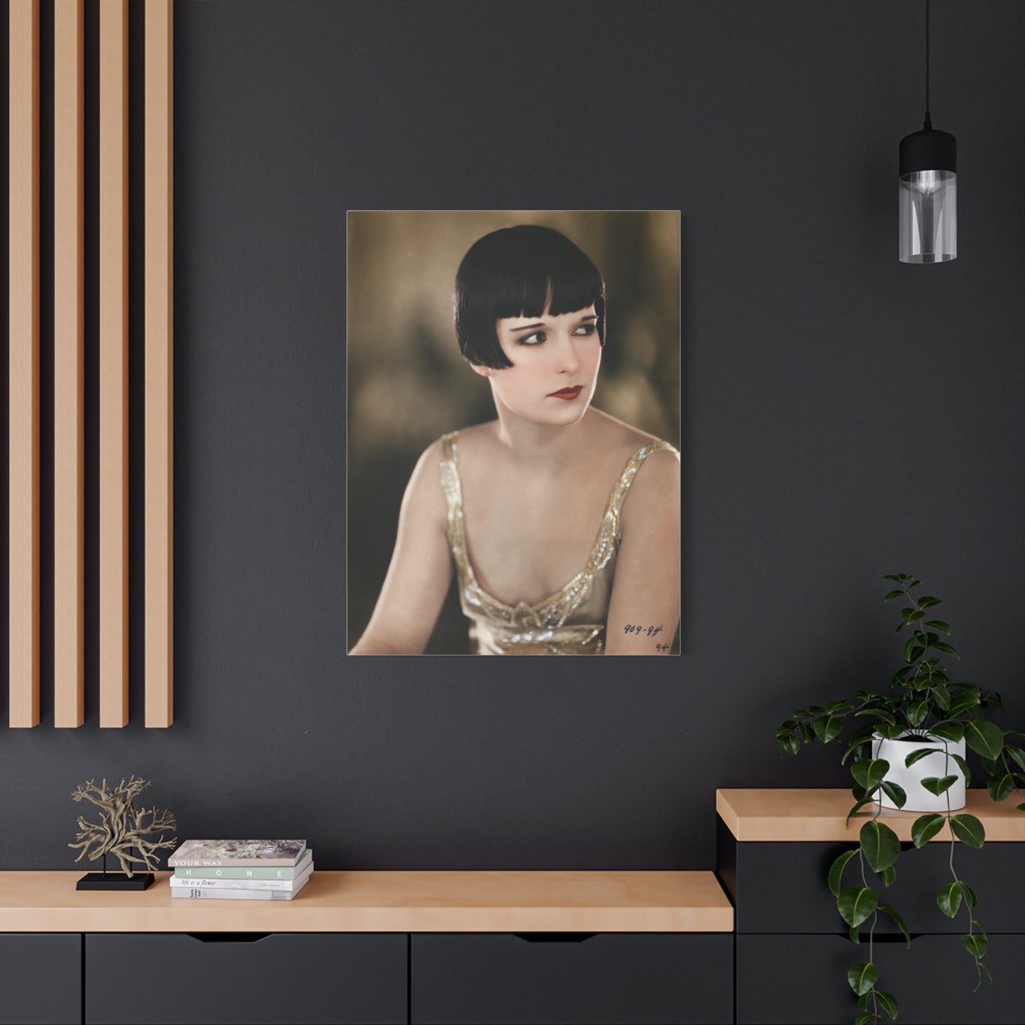Vintage 1920s Louise Brooks Portrait Matte Canvas Print — Stretched Wall Art
