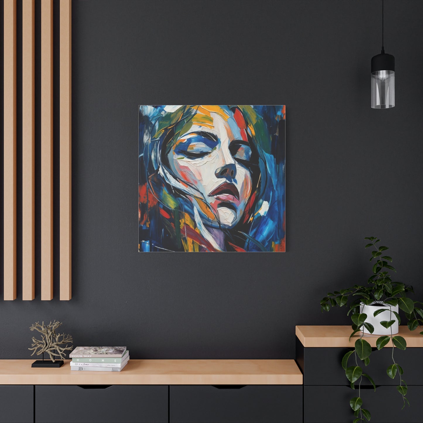 Abstract Colorful Woman Portrait Canvas