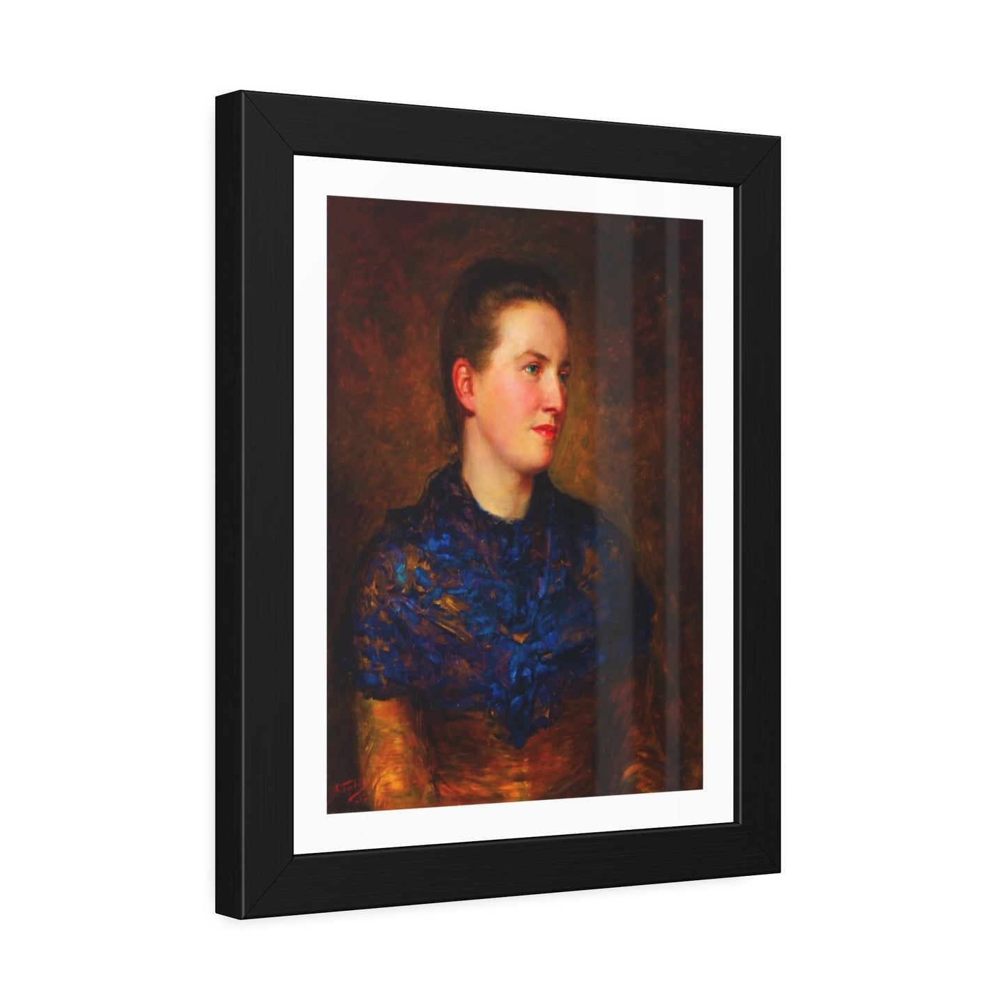 Framed Art Poster — Vintage Portrait Print in Black Frame