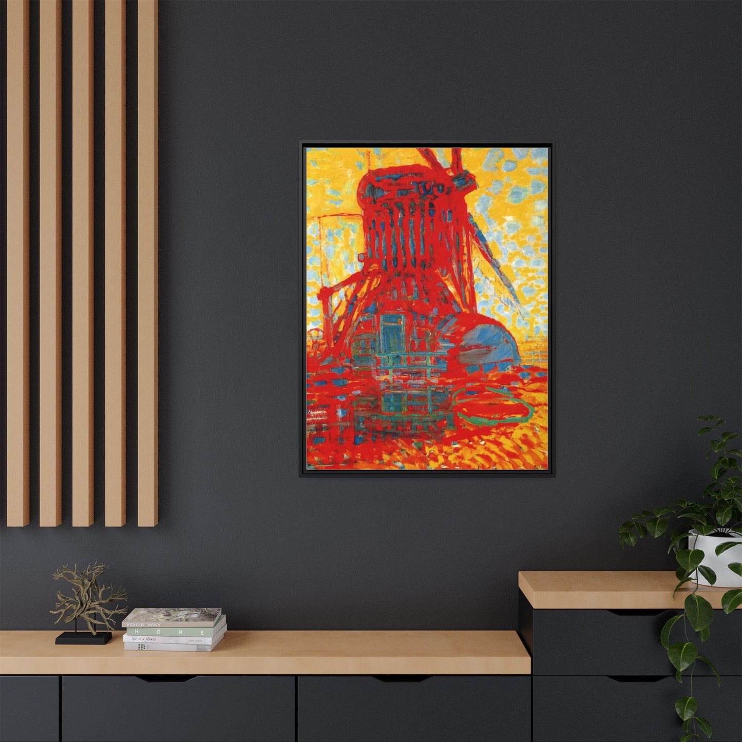 Mill by Sunlight by Piet Mondrian Matte Framed Canvas Wall Art Print
