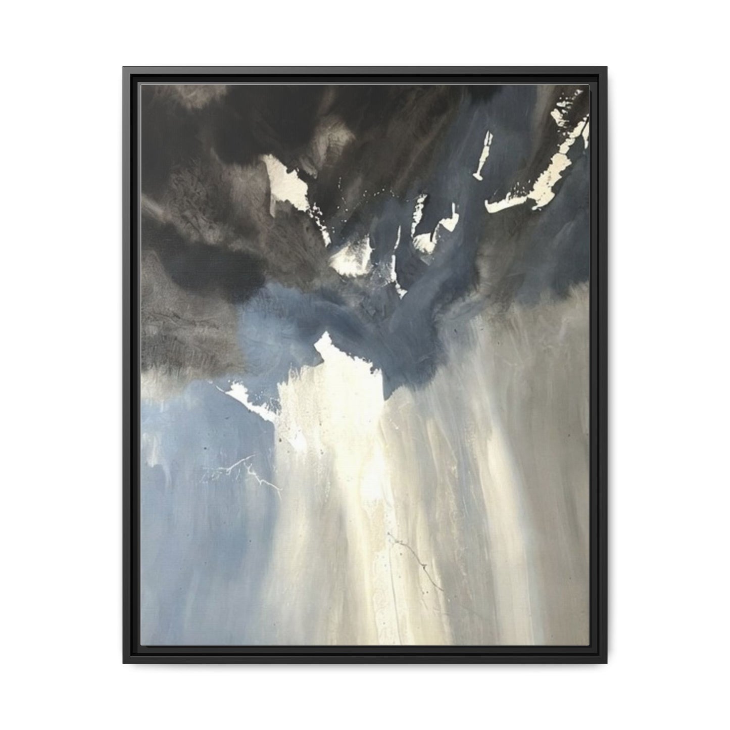 Framed Matte Canvas Art — Moody Abstract Sky Painting