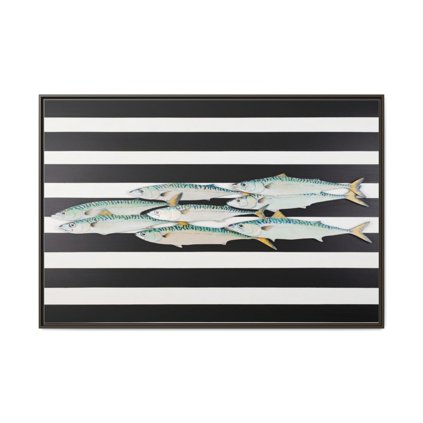 Striped Mackerel Canvas Print — Framed Matte Fish Wall Art