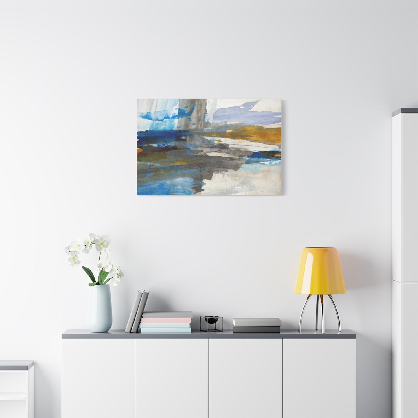Abstract Coastal Blue Matte Canvas Print — Stretched 1.25" Wall Art