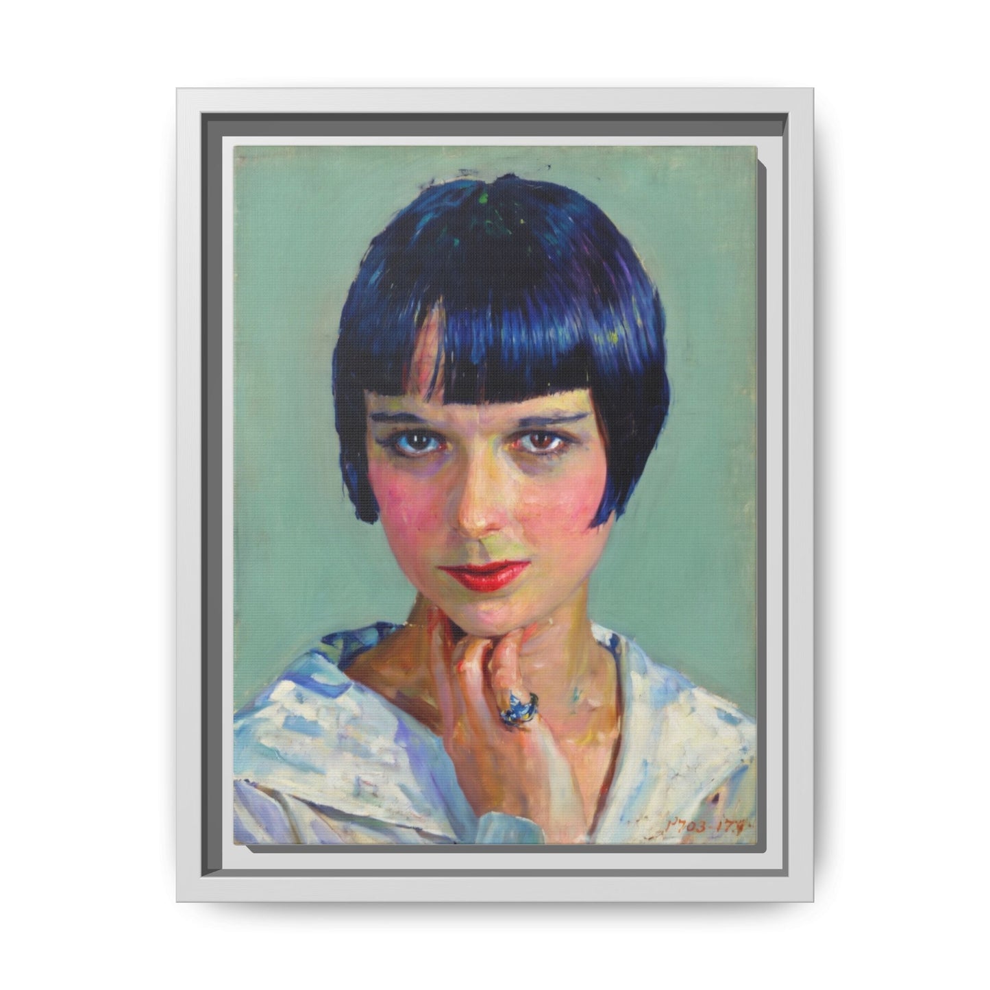 Framed Matte Canvas Portrait Print — Vintage Flapper Woman