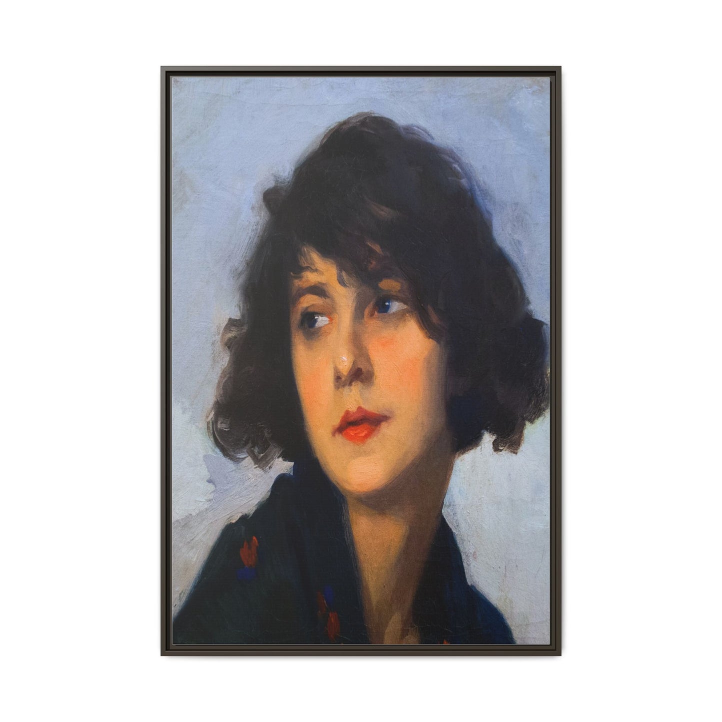 Mulher do chale verde (cropped) by Cyprien Eugene Boulet Framed Matte Canvas Print