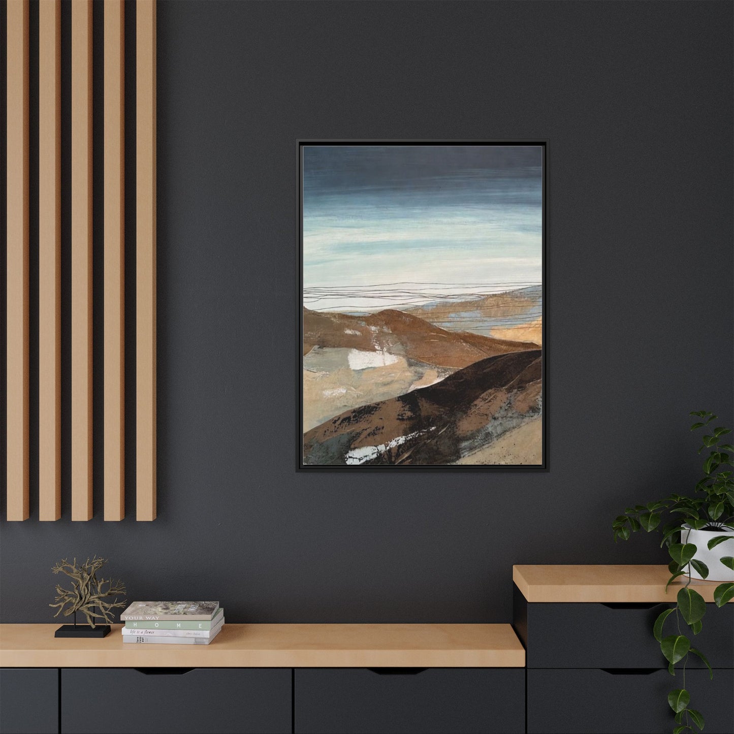 Framed Matte Canvas Art — Serene Abstract Landscape