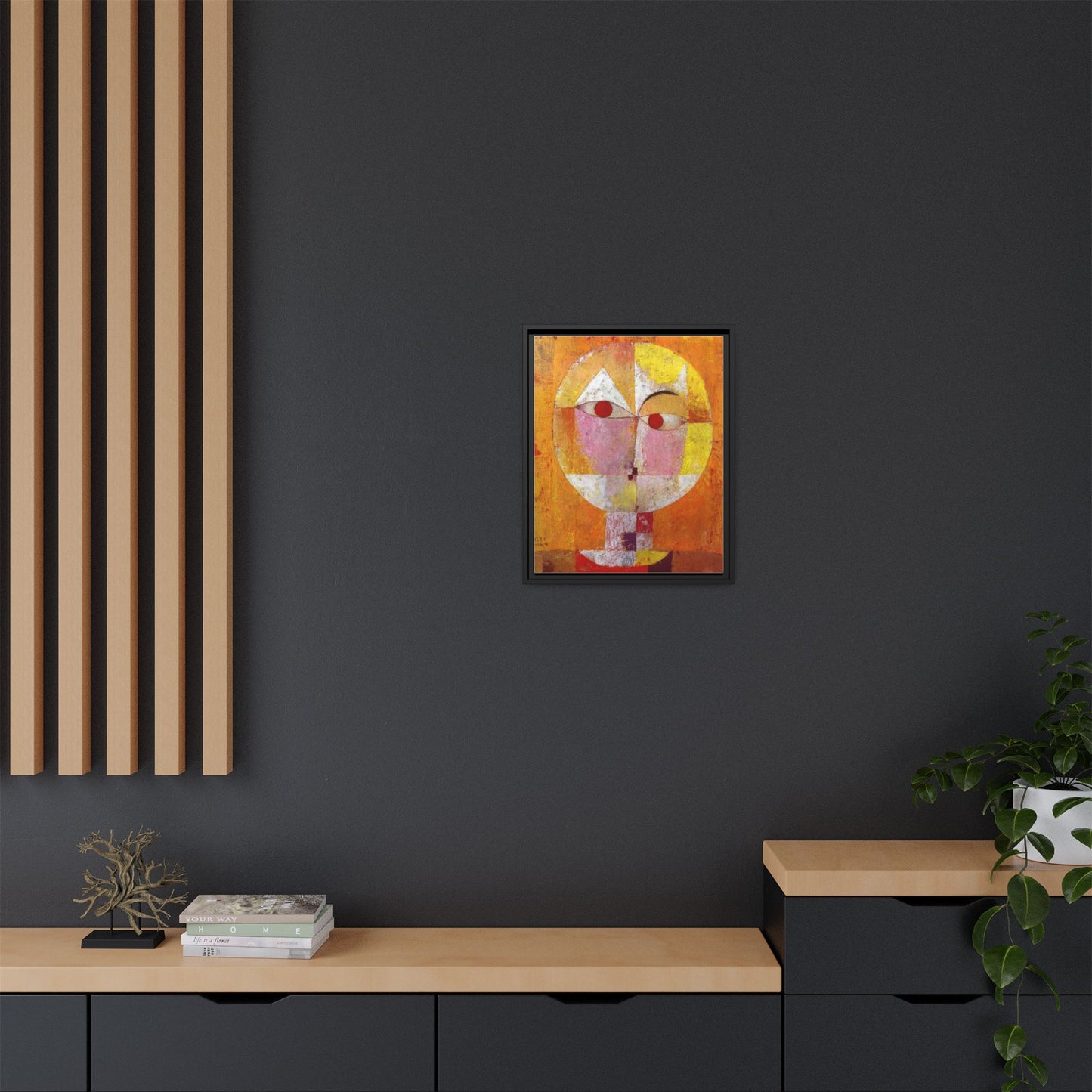 Senecio II by Paul Klee Canvas Framed Wall Art Print