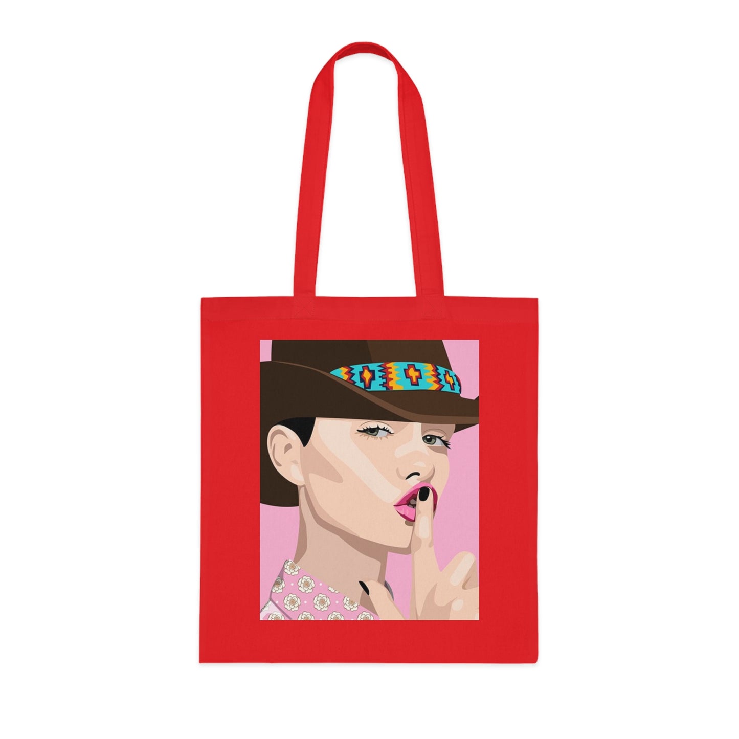 Pop Art Woman Tote Bag — Stylish Retro Portrait Cotton Shopper