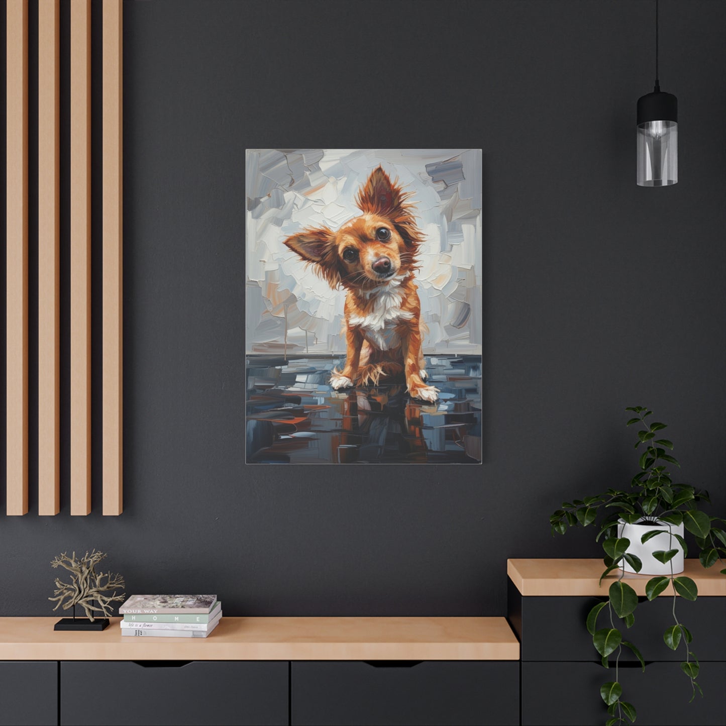 Charming Chihuahua Canvas Print — Whimsical Dog Portrait Wall Art