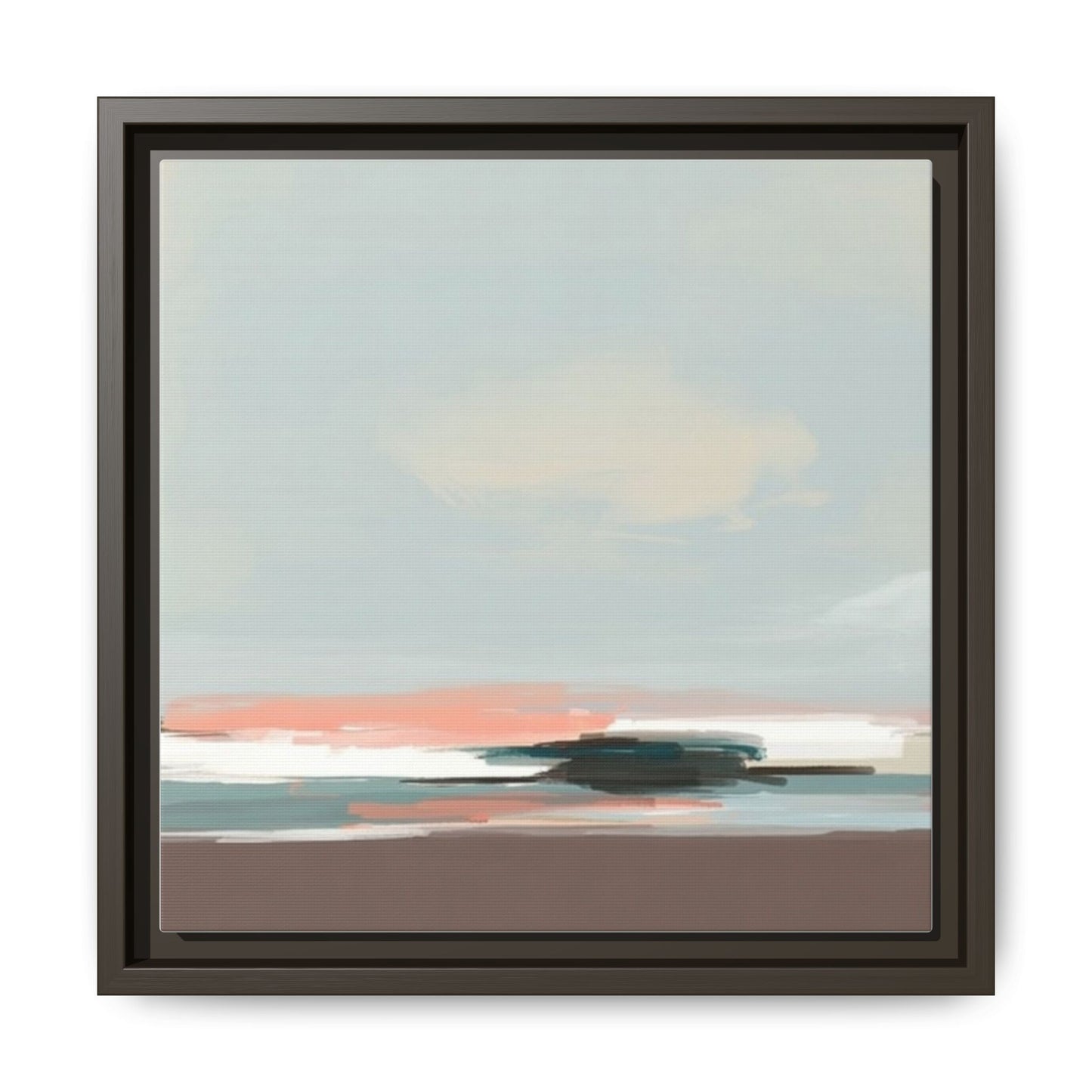 Framed Matte Canvas Print — Soft Coastal Abstract Landscape
