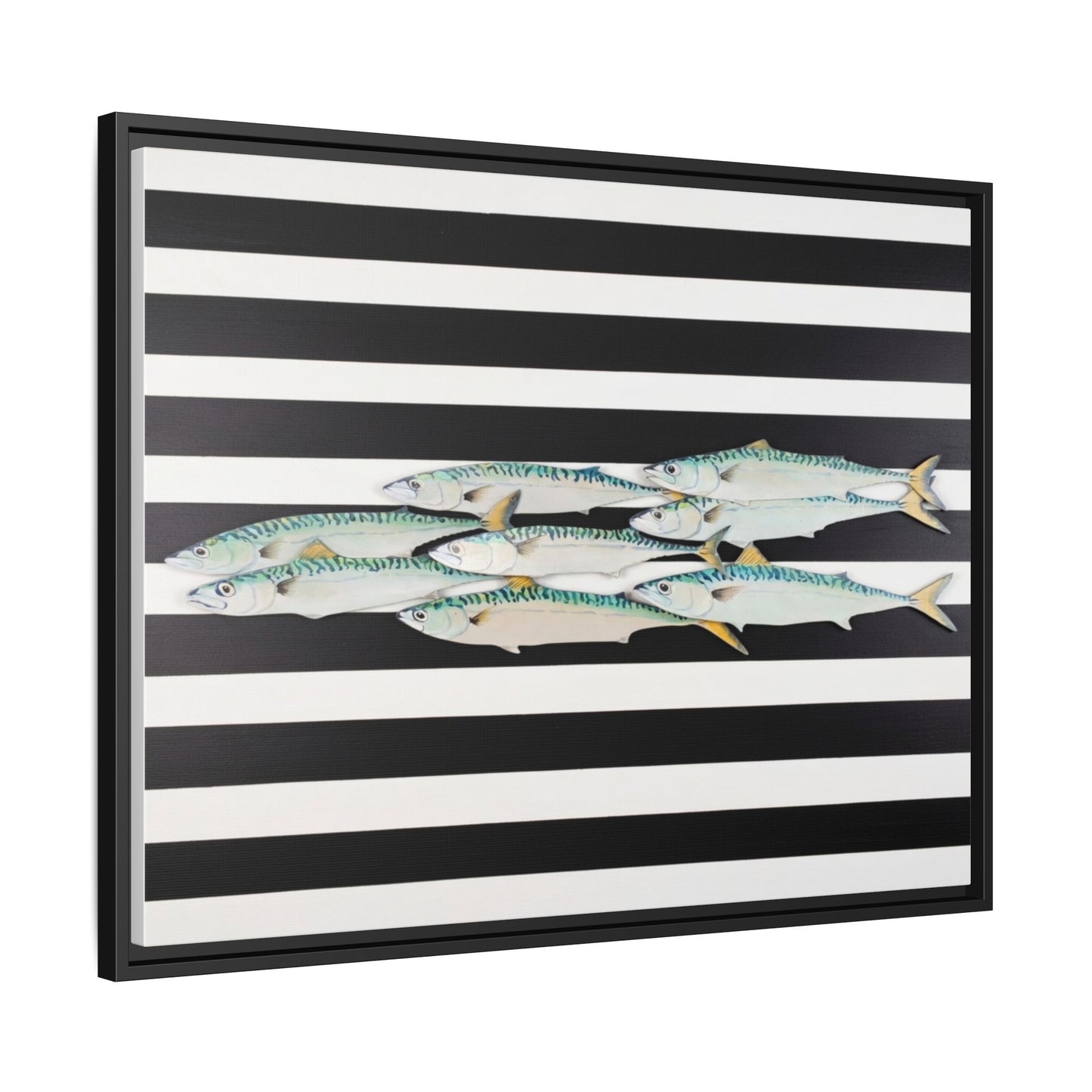 Striped Mackerel Canvas Print — Framed Matte Fish Wall Art