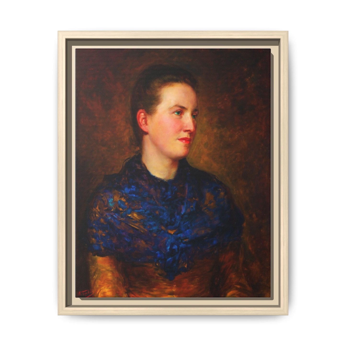 Framed Matte Canvas Portrait Print — Classic Victorian Woman Wall Art