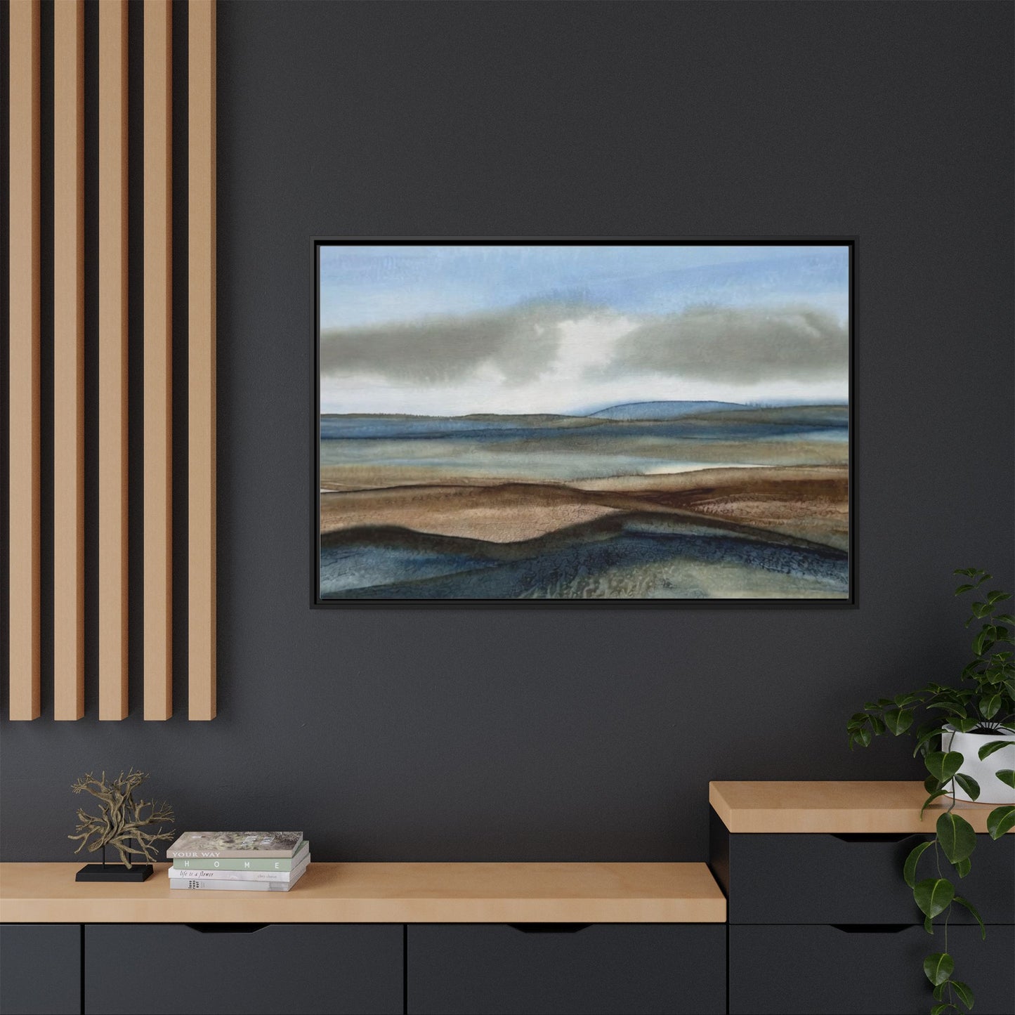 Matte Canvas Landscape, Framed (Multi-color)