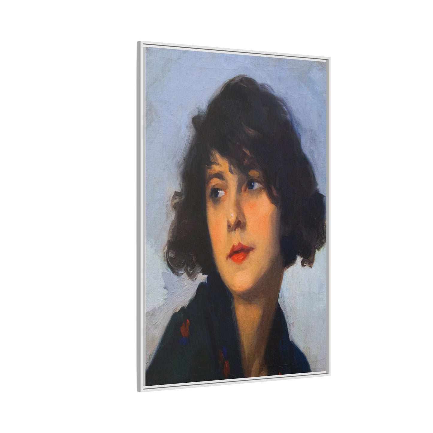 Mulher do chale verde (cropped) by Cyprien Eugene Boulet Framed Matte Canvas Print