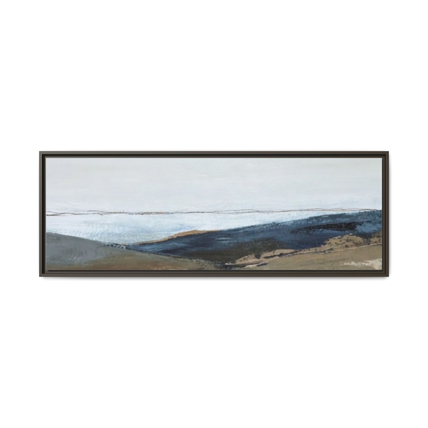 Framed Matte Canvas Wall Art — Serene Coastal Abstract Landscape